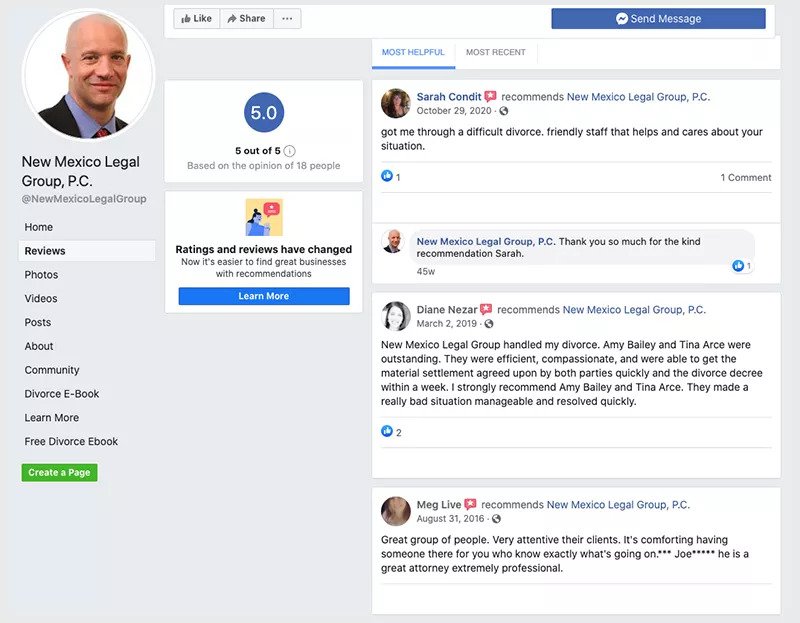 facebook review examples